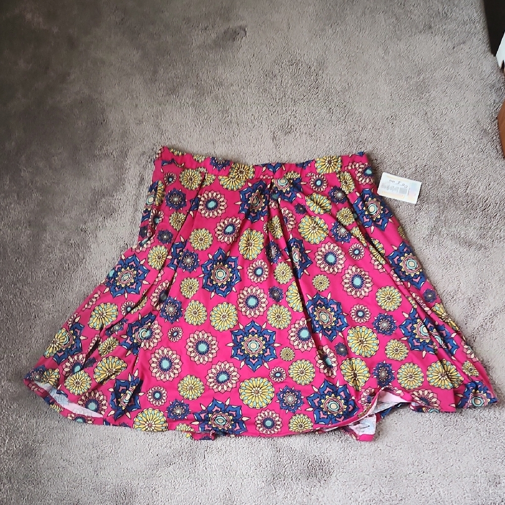 LuLaRoe Madison Skirt Size 3XL NWT Pink Floral Medallion Flare Boho